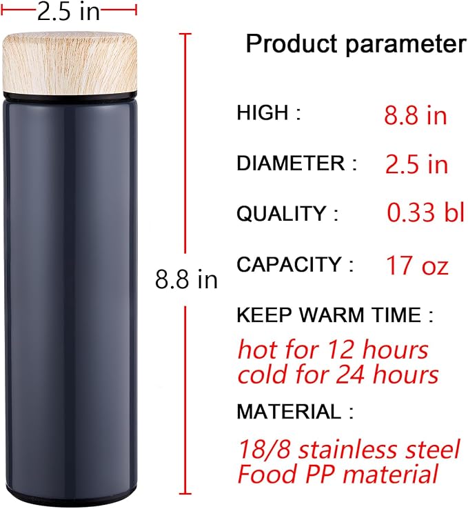 15oz Water Bottle Stainless Steel Thermos Flask - Image 3
