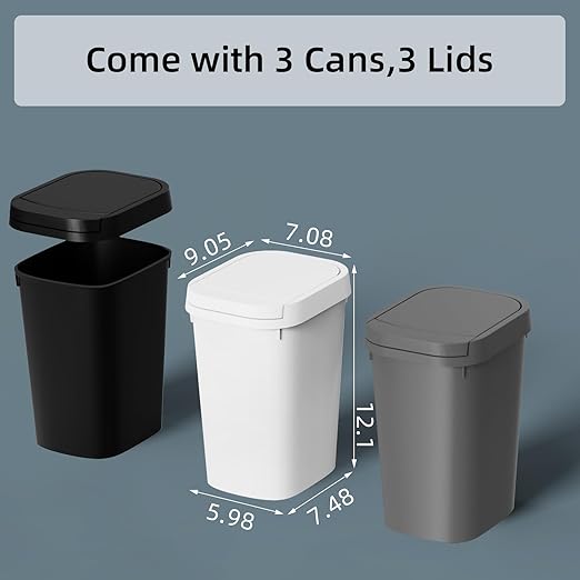 3 Pack Bathroom Small Trash Can - Image 6