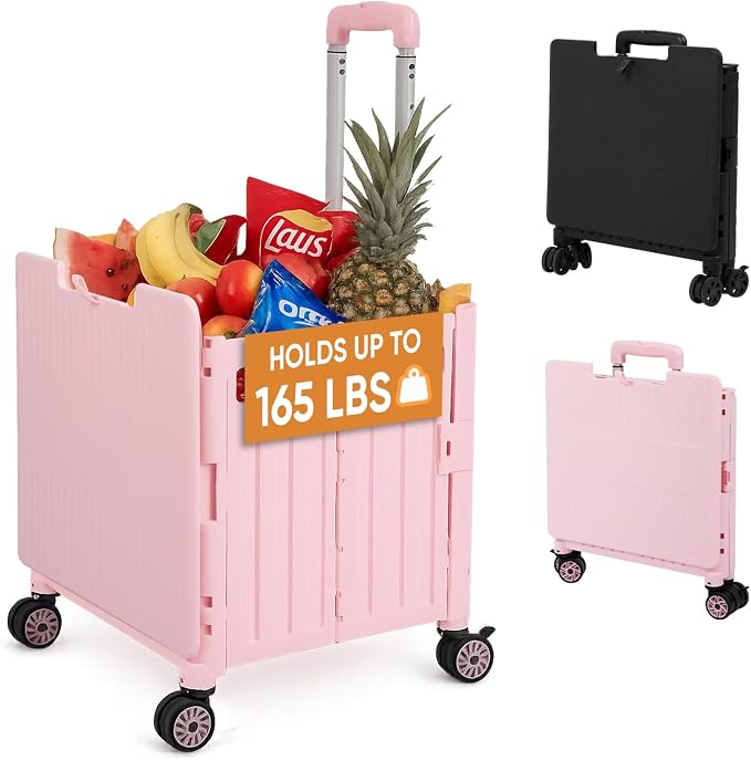 VUSIGN Folding Utility Cart, Foldable Rolling Crate Handcart by VUSIGN
