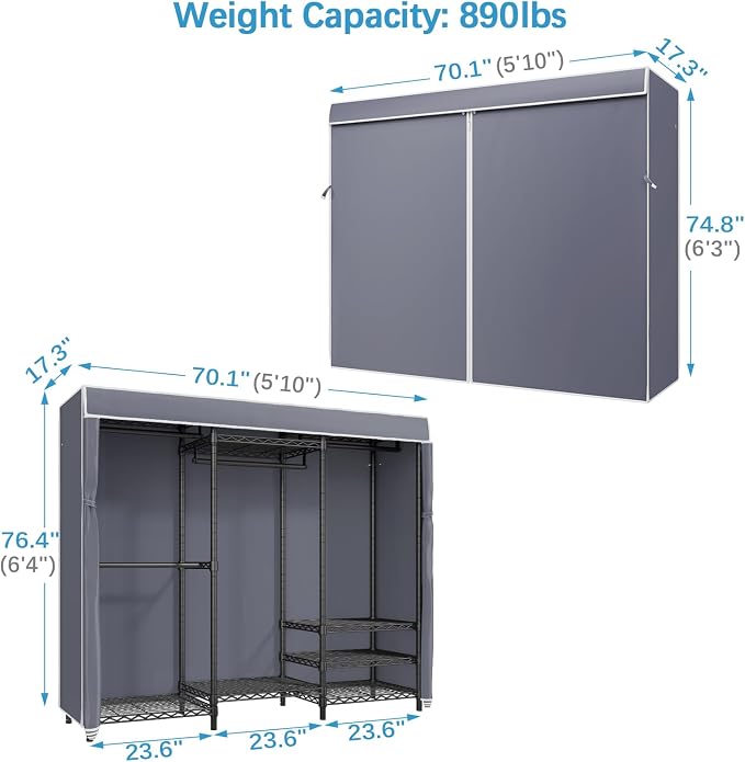 VIPEK V5C Portable Clothes Closet Wardrobe Bedroom Armoires Heavy Duty Covered - Image 5