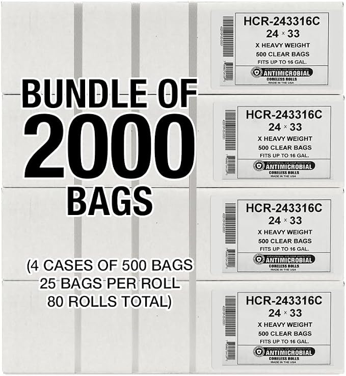 Aluf Plastics High Density Trash Bags, 12-16 Gallon, 16 Micron, - Image 2
