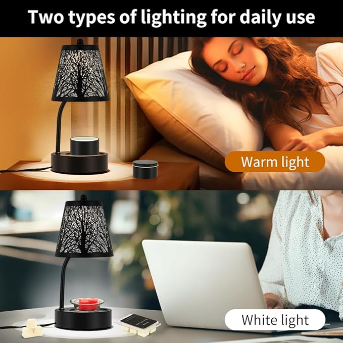 Black Tree Candle Warmer Lamp, LED Colors Changing Candle Warmer - Image 5