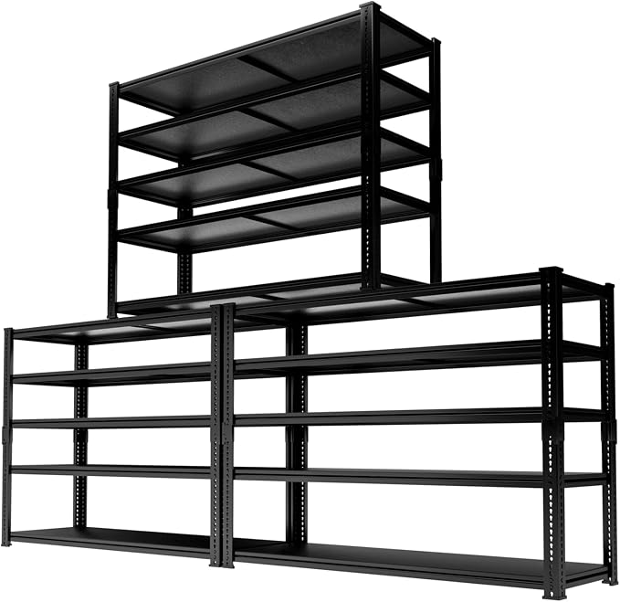 Storage Shelves Heavy Duty 3 PCS, 5-tier Adjustable Metal Industrial Utility by ROOMTEC