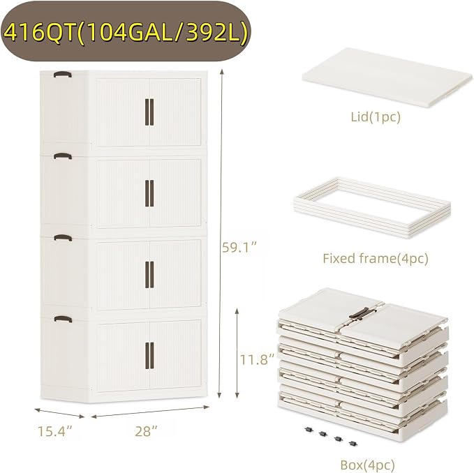 Stackable Storage Bins with 1 lid Stackable Storage Drawers - Image 4