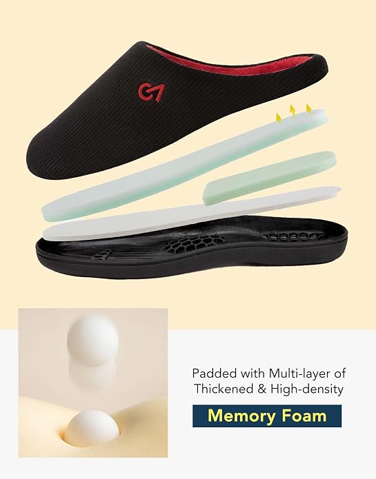 VeraCosy Men's Two-Tone Memory Foam House Slippers Indoor Outdoor Durable - Image 6