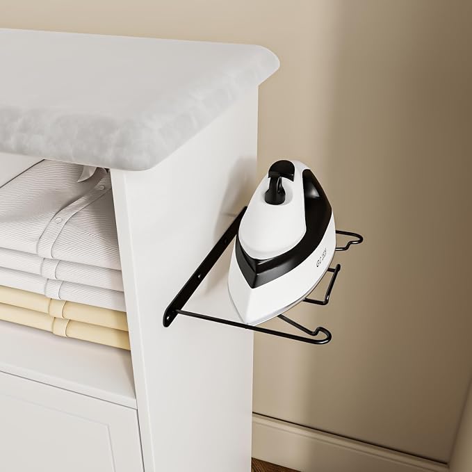 Rolling Ironing Board with Storage Cabinet, Ironing Table with Heat-Resistant - Image 8