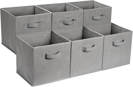 Amazon Basics Collapsible Fabric Storage Cube Bins Organizer by AmazonBasics