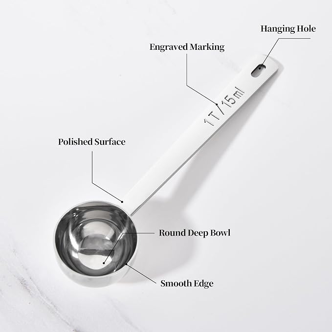 Long Handle Coffee Scoop: 18/8 Stainless Steel 5.64 Inch 1 Tablespoon Metal - Image 6