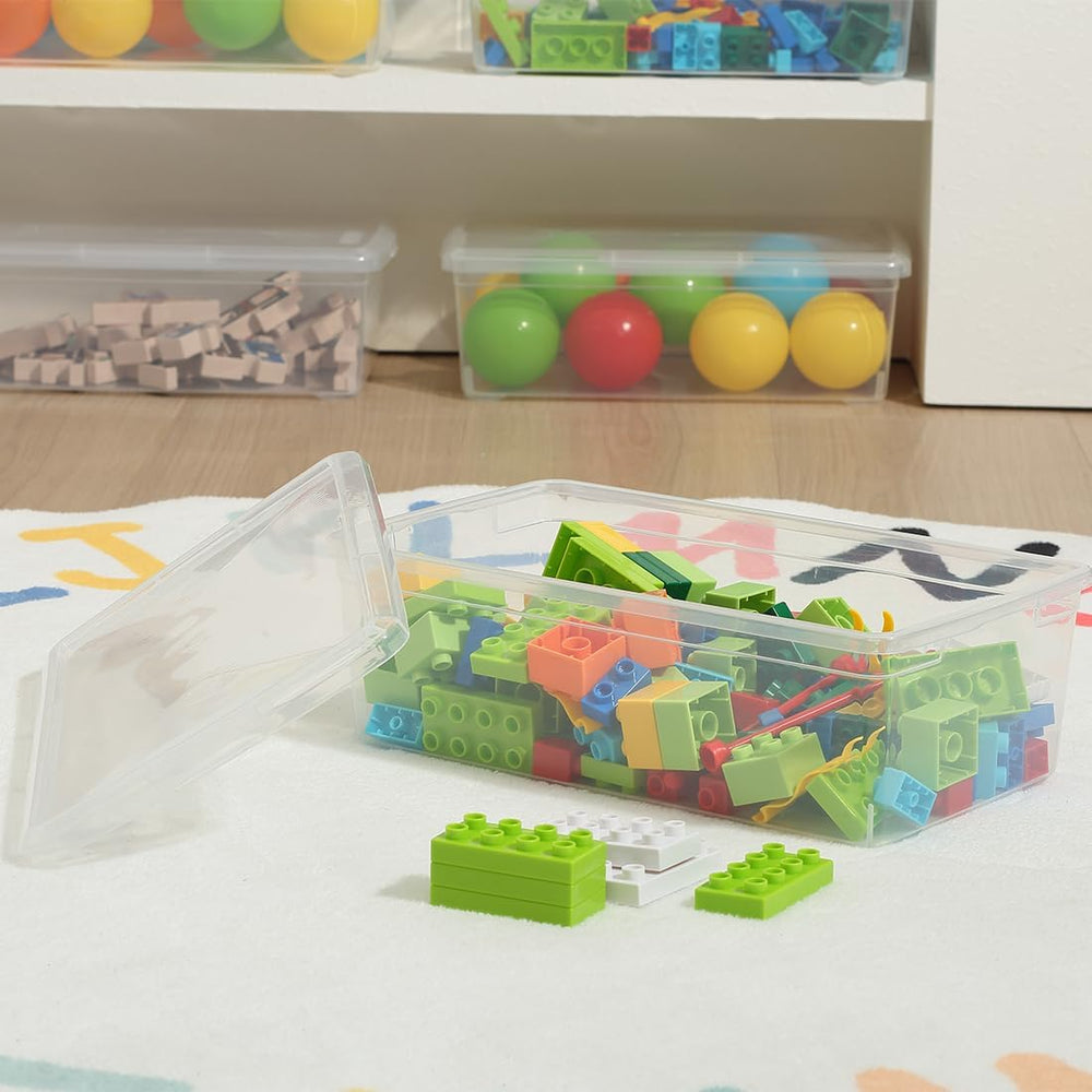 12 Pack 6Qt Shoe Storage Box Clear Plastic Storage box with Lid