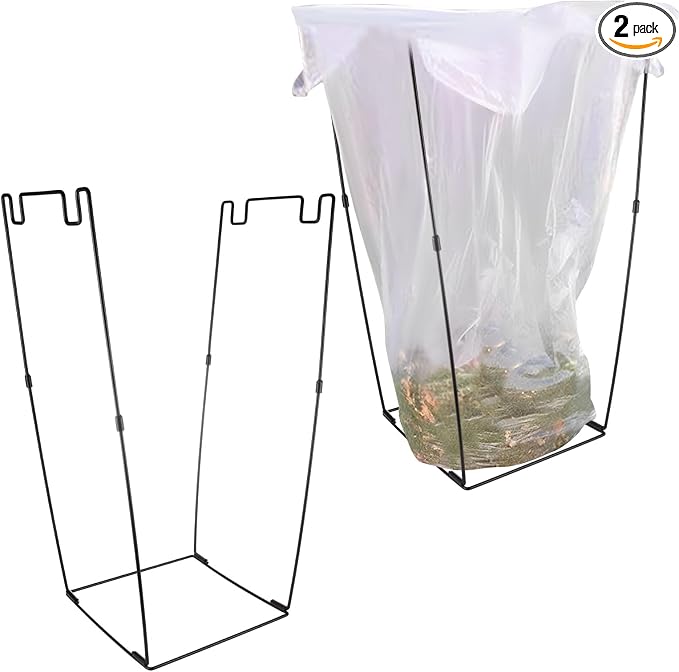 2 Pack Metal Trash Bag Holder, Garden Garbage Bag Holder by Unknown