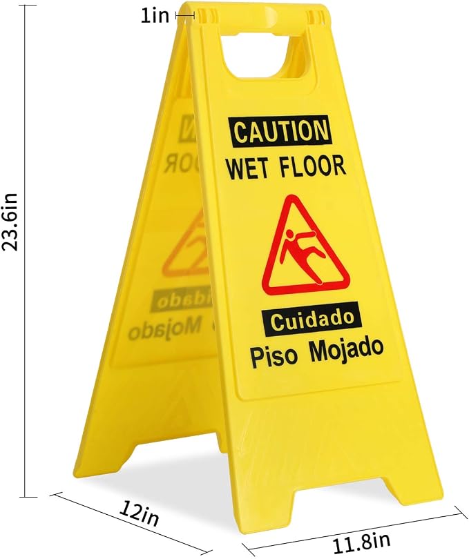 CERLMLAND wet floor signs 6 piece double-sided sign Widely used in various - Image 7