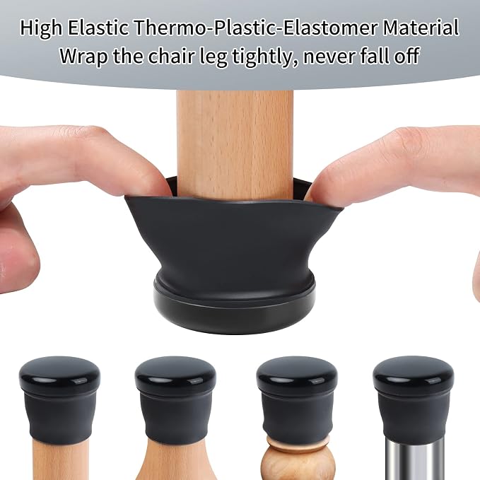Ezprotekt 8 Pcs Large Black Chair Leg Sliders - Image 3