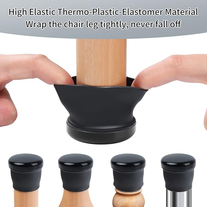 Ezprotekt 24 Pcs Large Black Chair Leg Sliders - Image 3