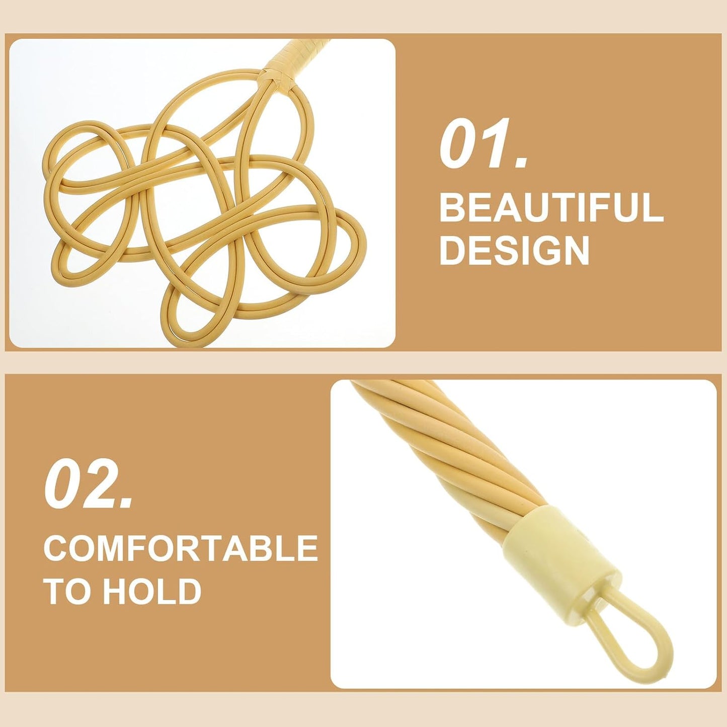 VOSAREA Long Handle Quilt Duster with Rattan Imitation Paddle, Manual Carpet and Blanket Dust Cleaner for Home Cleaning,