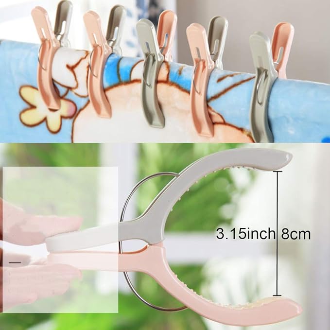 10 Pack Beach Towel Clips for Beach Chairs Jumbo Size Towel Clamps Lounge Pool - Image 6
