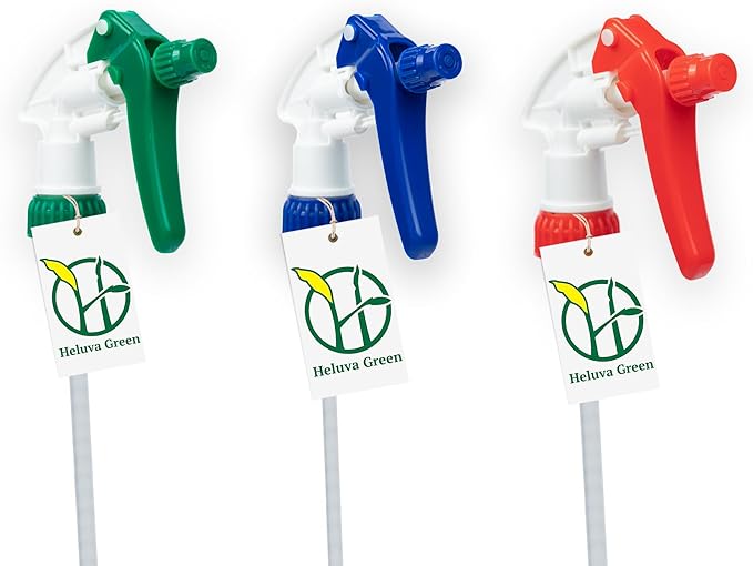 Heluva Green Spray Bottle Nozzle Replacement, Bottle Tops Only by HeluvaGreen