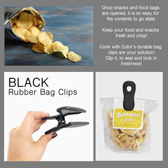 COOK WITH COLOR Bag Clips, Heavy Duty Chip Clip and Refrigerator Magnet Clips - Image 4