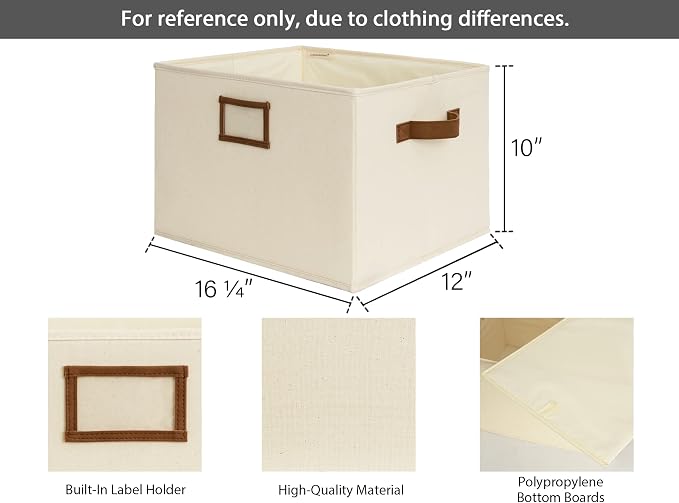 StorageWorks Storage Baskets for Shelves, Foldable Fabric Closet Storage Bins - Image 2