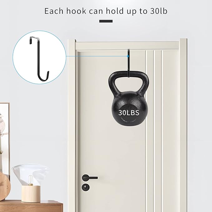 FYY Over The Door Hooks, 6 Pack Upgraded Long Door Hangers Hooks - Image 4