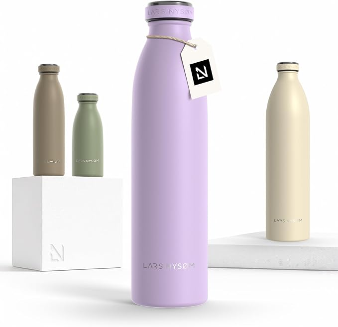 LARS NYSØM Stainless Steel Insulated Water Bottle 12oz 17oz 25oz 34oz 51oz | by LN