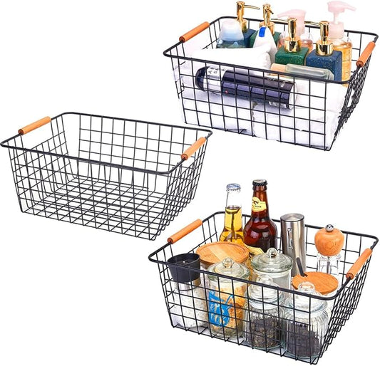 LeleCAT Large black wire baskets by LeleCAT