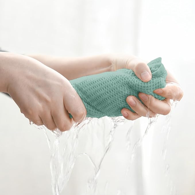 Artoid Mode 100% Cotton Light Green Waffle Weave Kitchen Dish Cloths, 13x28 - Image 4