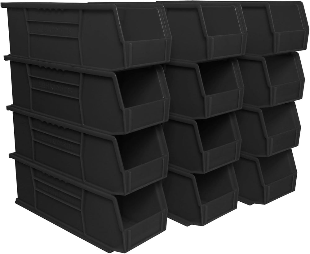 Akro-Mils 30234 AkroBins Plastic Storage Bins, 15"x5"x5", Blac...