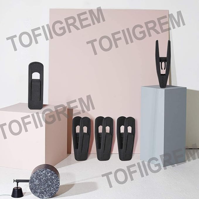 Black Velvet Hangers Clips 40 PCS, Pants Hangers Velvet Clips Easily Add to - Image 8