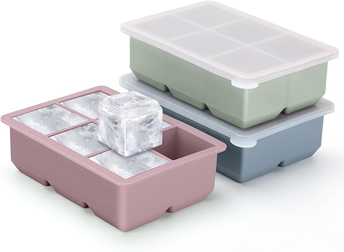 Silicone Ice Cube Trays 3 Pack by Excnorm