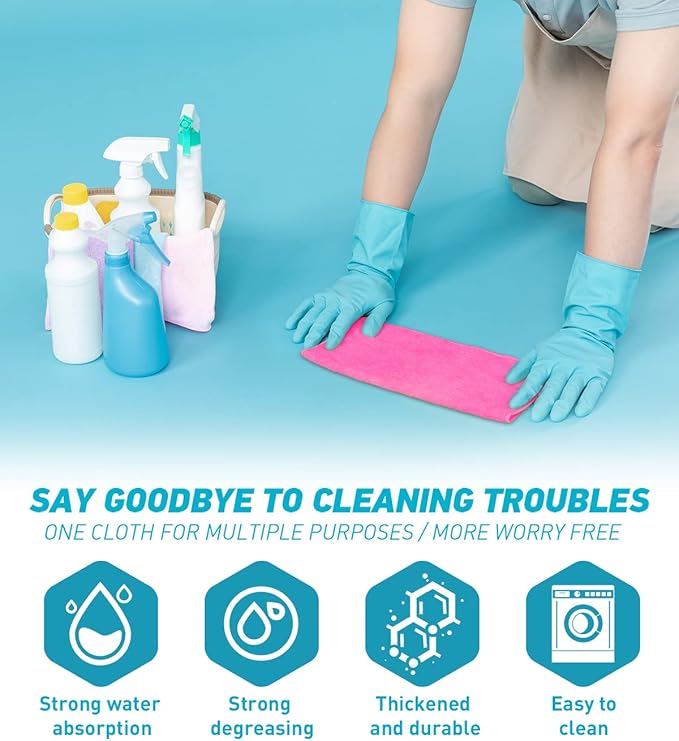 Microfiber Cleaning Cloth-50Pcs Ultra Soft Highly Absorbent Rags, Reusable and - Image 3