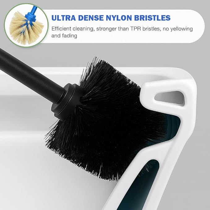 Toilet Brush and Holder Set: 304 Stainless Steel Heavy Duty Toilet Bowl Brush - Image 8