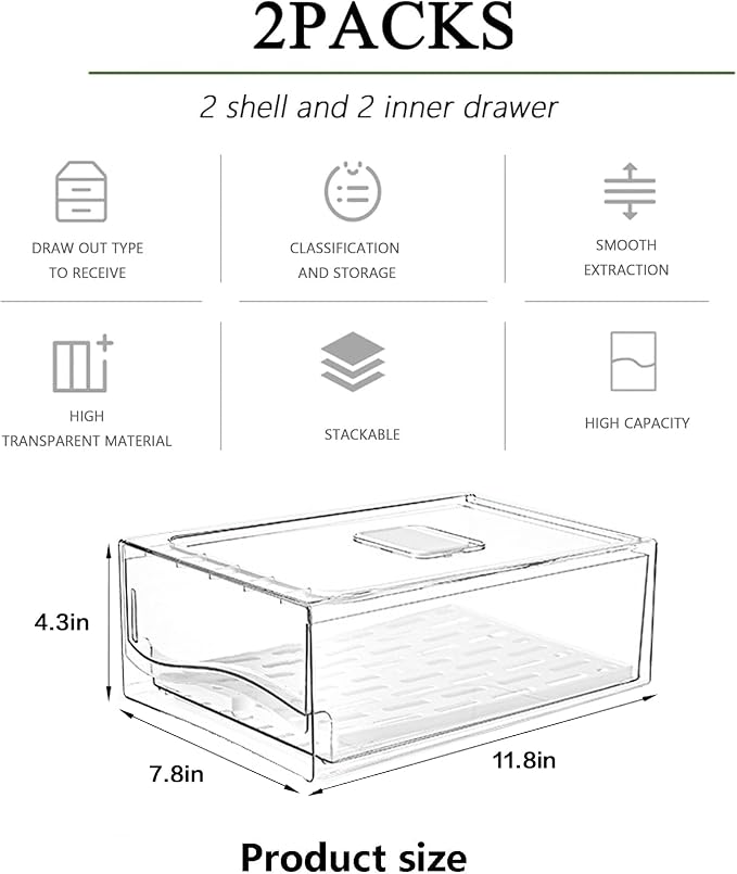 2 Pack Large Capacity Fruit Storage Containers - Image 4