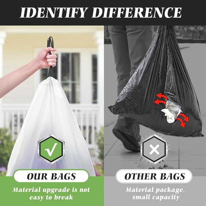 Drawstring Trash Bags-18 Gallon 120 Counts Large Strong Tall Kitchen Trash Bags - Image 7