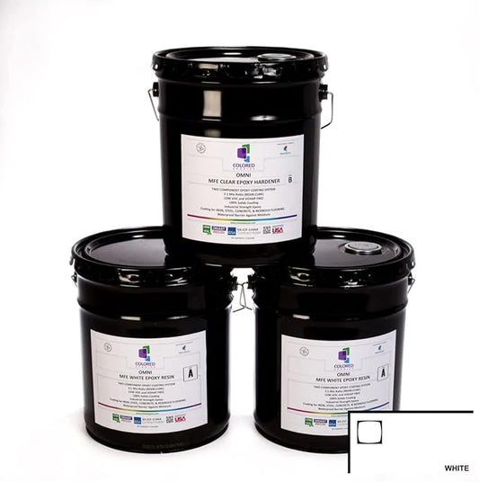 15 Gallon Kit Resin and Hardener, 15 Gallon White Epoxy Resin Coating Made by ColoredEpoxies