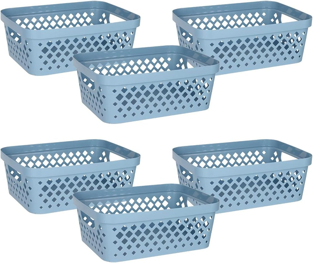 Glad Plastic Storage Basket Set, Value Pack of 6 | Open Storage Bins