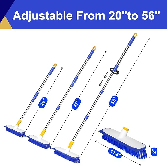 ITTAHO 12" Wide Floor Scrub and Grout Brush Set - Image 7