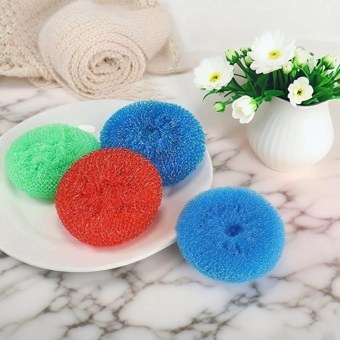 100 Pcs Plastic Dish Scrubbers, Reusable Non-Scratch Nylon Scouring Pads Bulk - Image 7