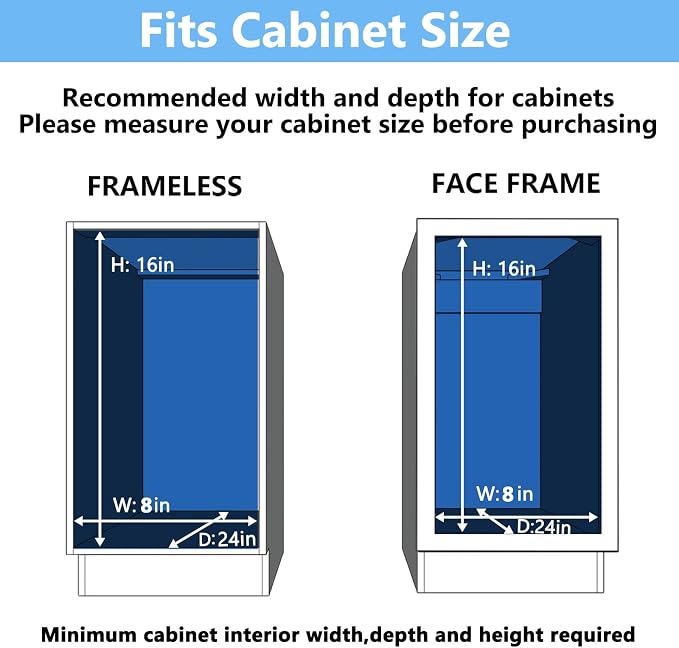 LOVMOR 2 Tier Individual Pull Out Cabinet Organizer 7½" W x 21½" D, Slide Out - Image 4