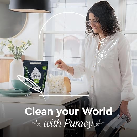 Puracy Dishwasher Pods, Natural Dishwasher Detergent, Free & Clear Dish tabs - Image 7