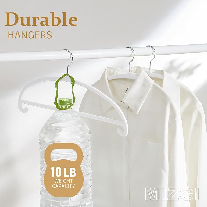 MIZGI 50 Pack White Velvet Hangers - Image 5