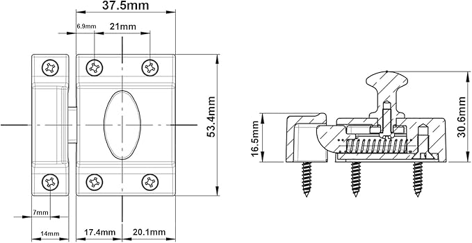 QCAA Traditional Large Oval Turn Cabinet Latch, Solid Brass, - Image 4