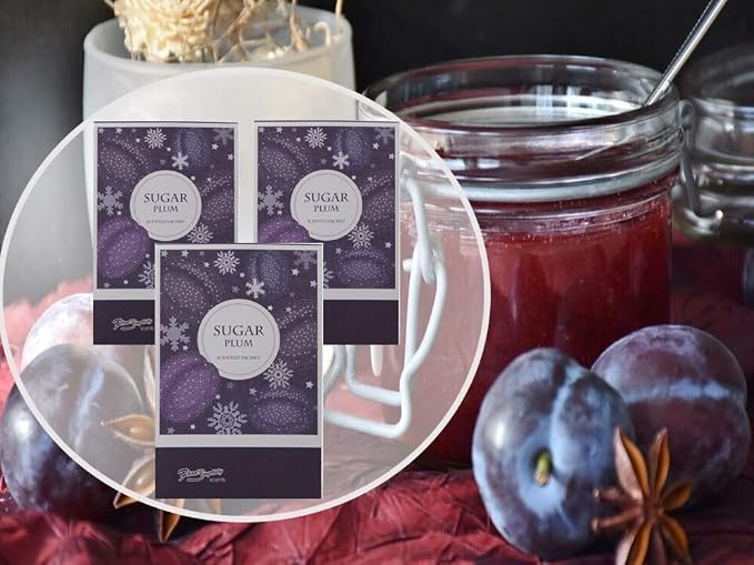 Floral Simplicity Sugar Plum Scented Sachets Pack of 3, Fall & Winter - Image 4