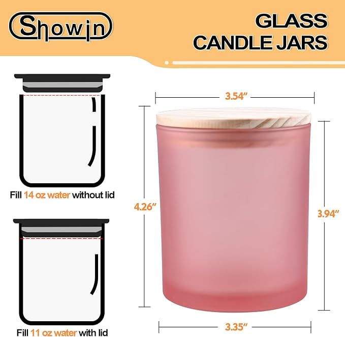 SHOWIN 14 OZ Thick Candle Jars for Making Candles 12 Pcs, 3 Wick Empty Jars - Image 6