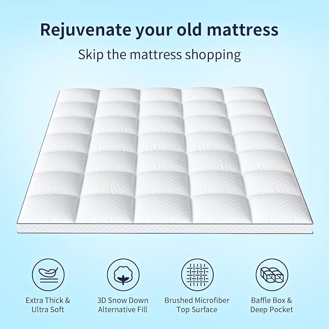 Mattress Topper California King Mattress Pad Cover Mattress Protector - Image 3