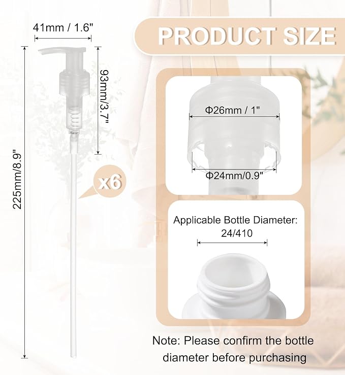 uxcell 6 Pcs Soap Dispenser Pump Heads Soap Dispensers Top Pumps Replacement - Image 2