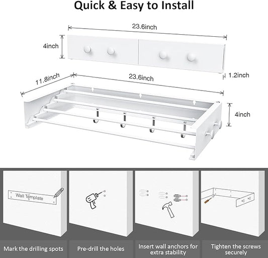 Drying Rack Clothing, Clothes Drying Rack Wall Mounted, Laundry Drying Rack - Image 2