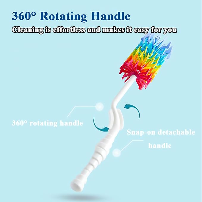 Rayhee Bottle Brush Cleaner-Baby Milk Bottle Cleaner Soft Silicone Bottle - Image 2