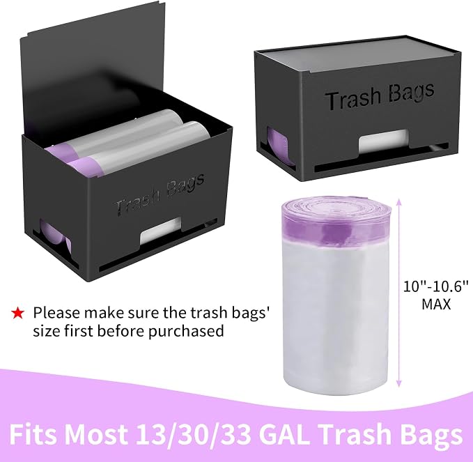 2-Pack Trash Bag Holder Dispenser, Stackable Garbage Bag Dispenser, Extra Large - Image 5