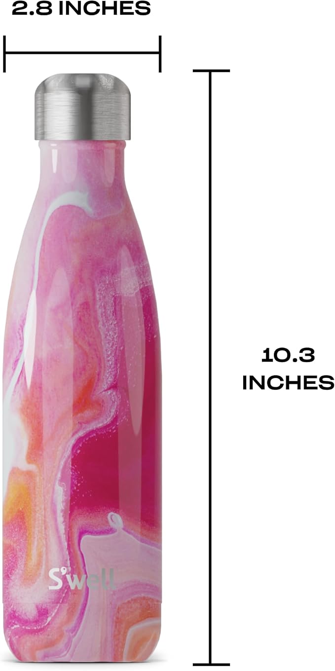 S'well Stainless Steel Water Bottle, Rose Agate, Triple Layered Vacuum - Image 4