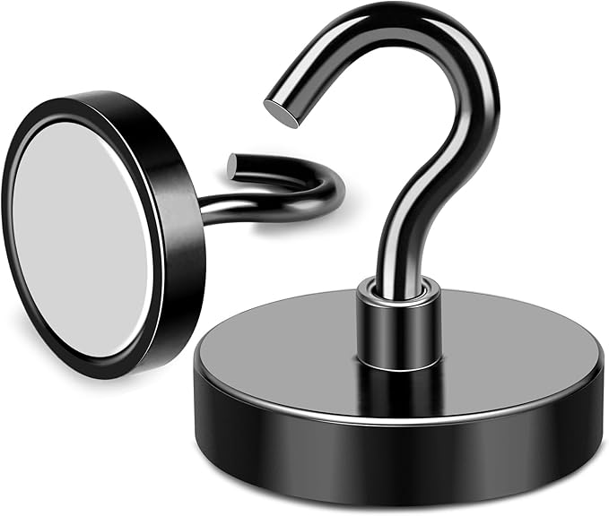 MIKEDE Magnetic Hooks Heavy Duty, 150LB+ Strong Black Magnets Hooks - Image 7